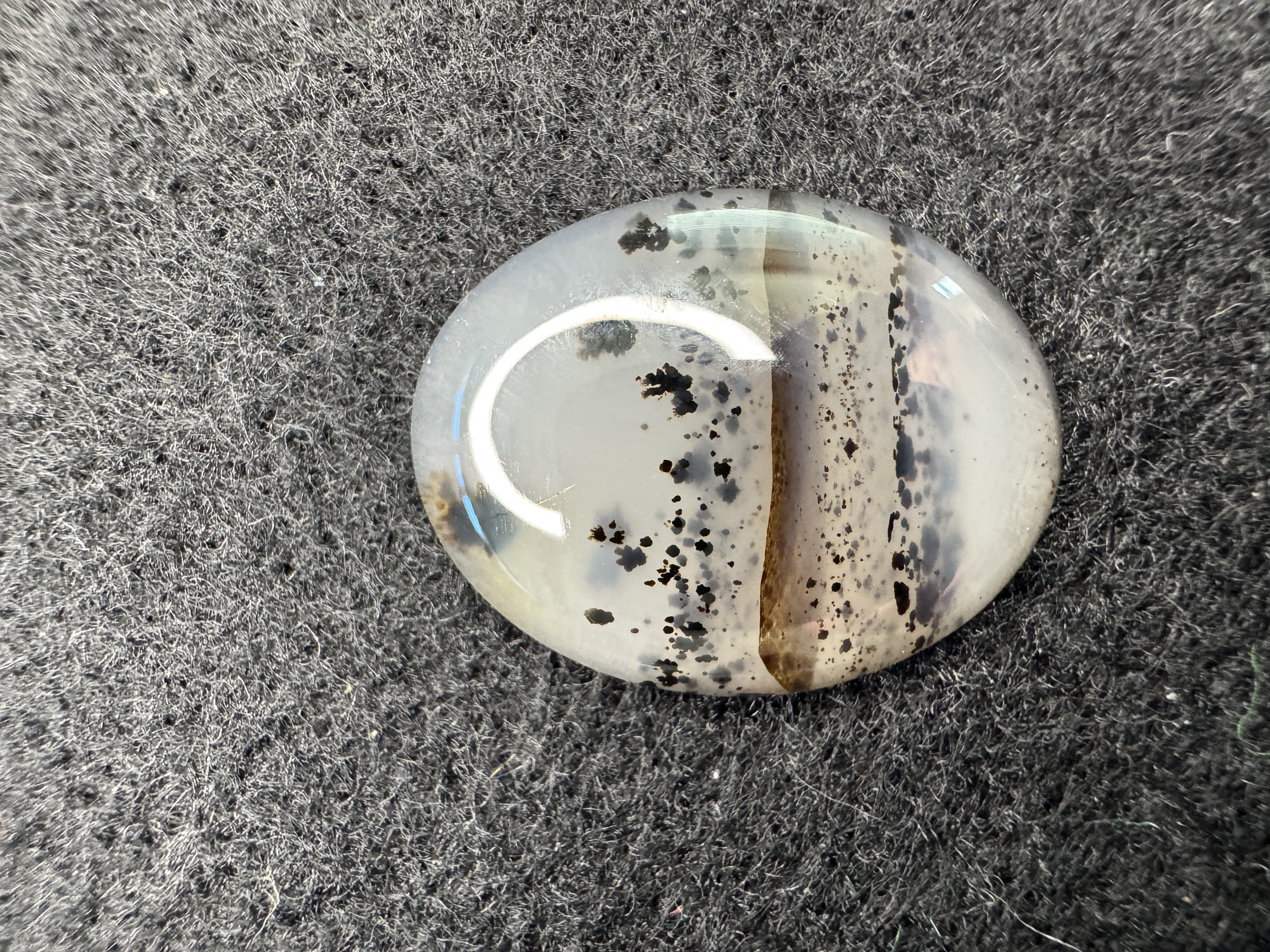 Montanta Agate Cabochon with beautiful natural inclusions which are the hallmark of this stone. Perfect for jewelry making and collectors.