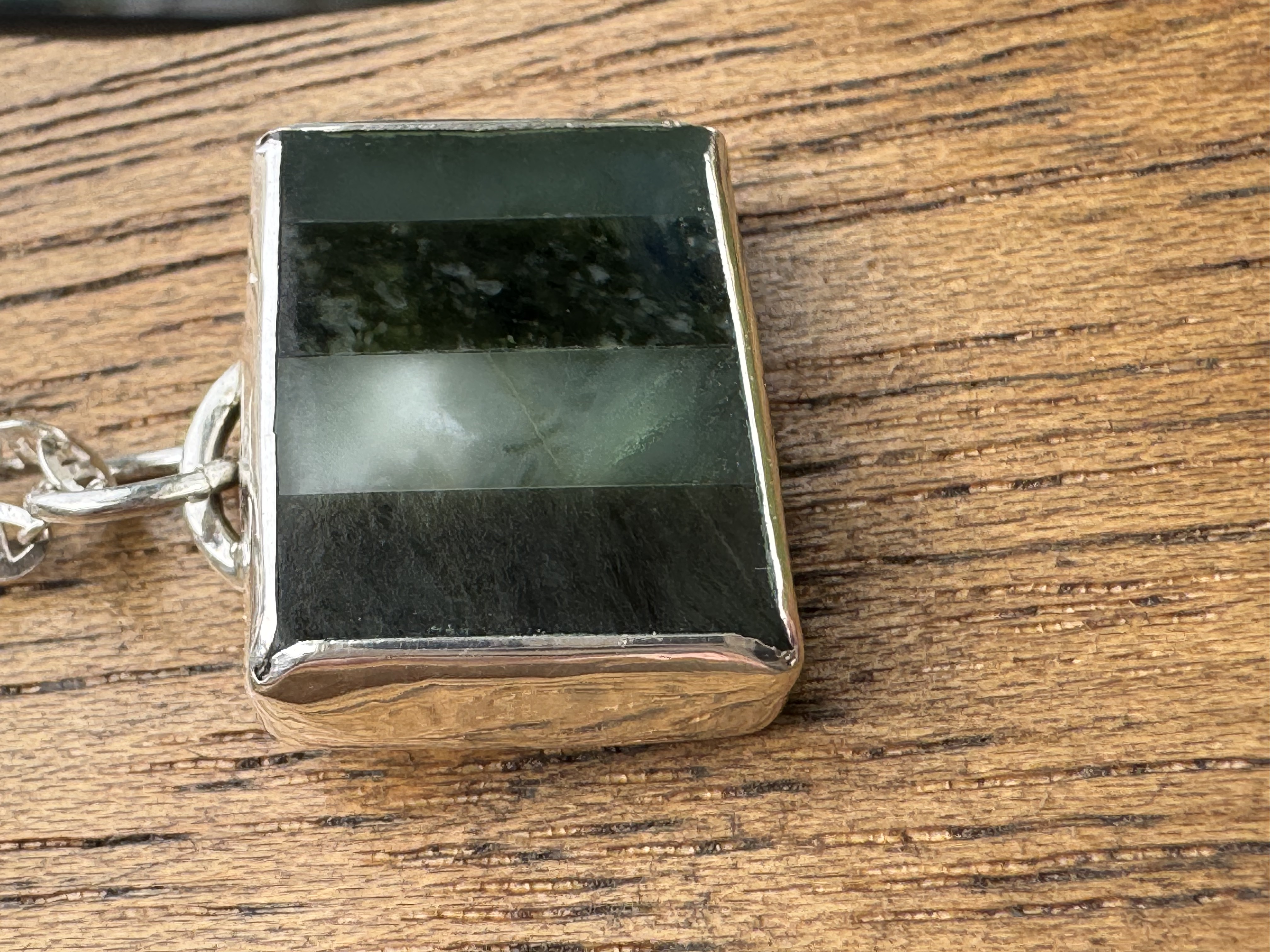Handcrafted 4 Piece Jade Pendant Necklace in Sterling Silver