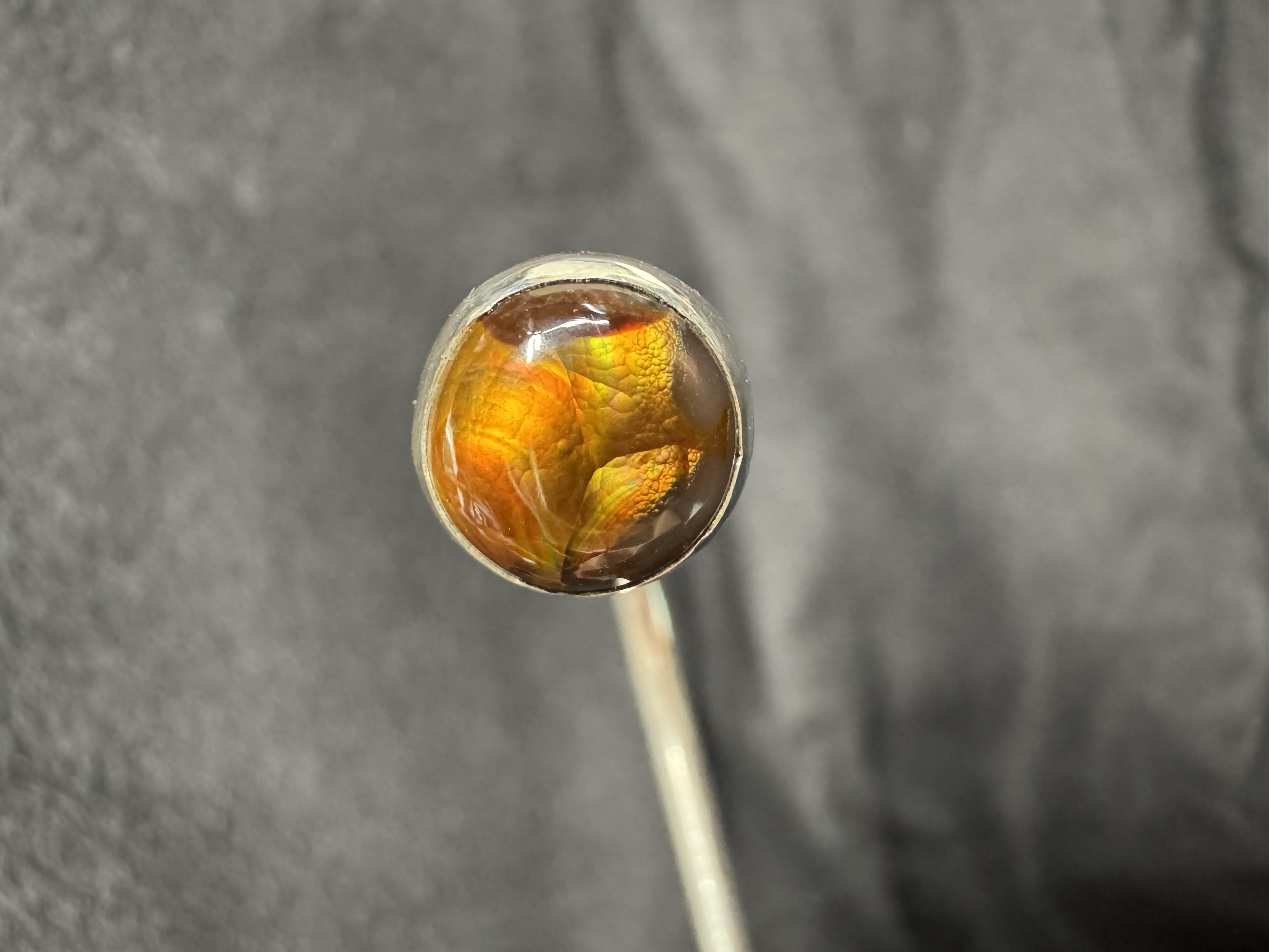 Fire agate silver cuff view 2