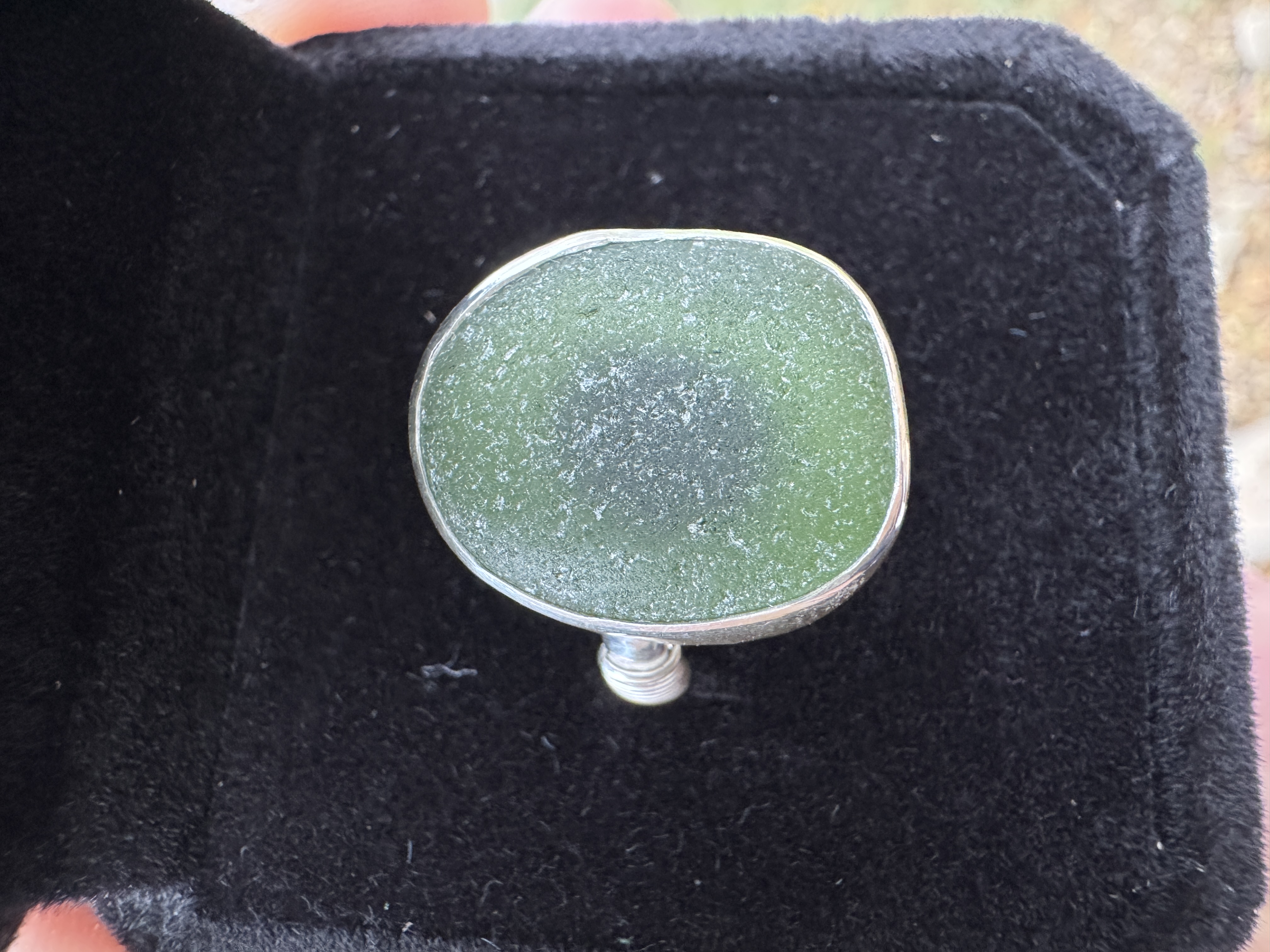 Abalone shell ring view 2