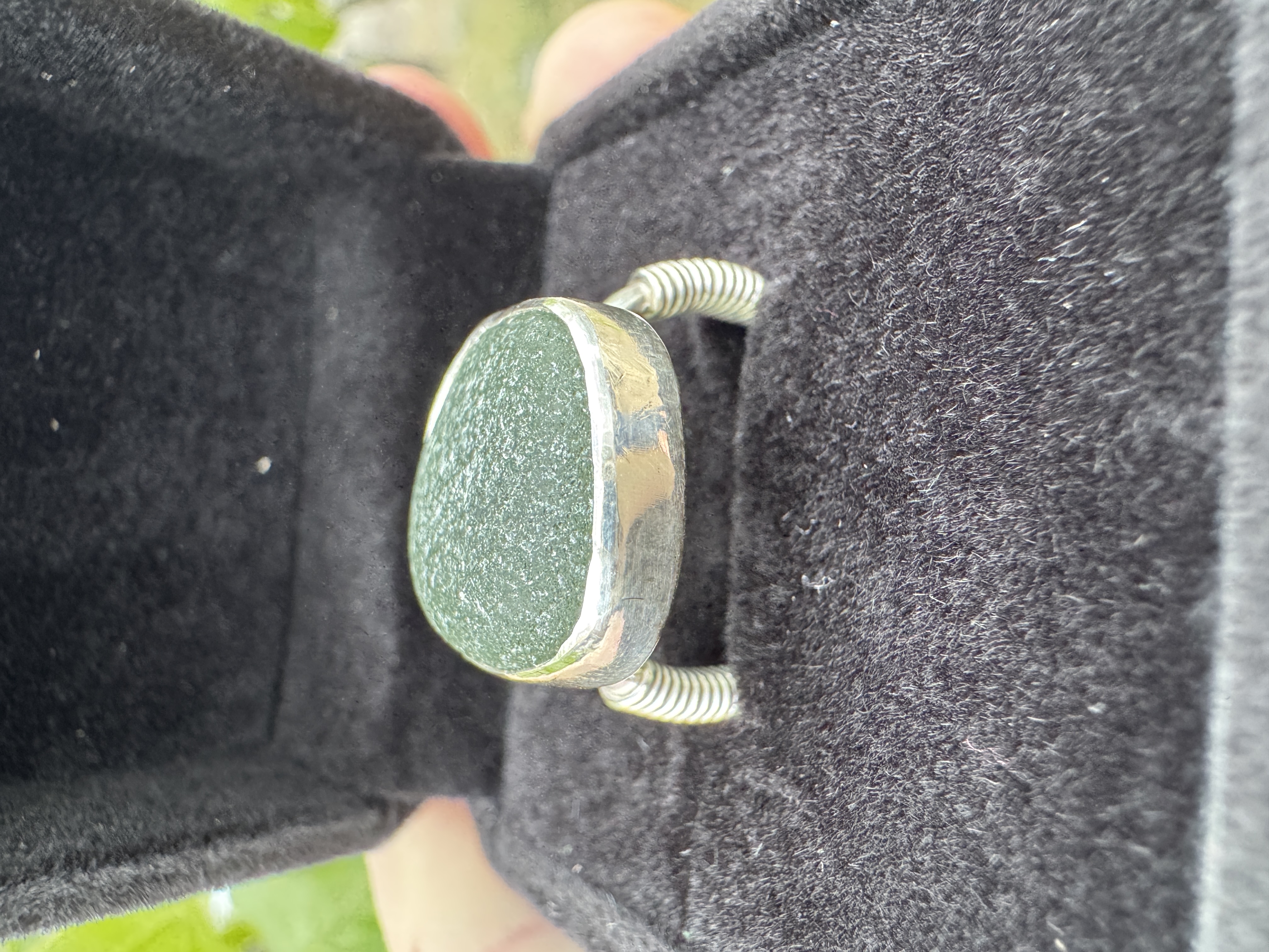 Abalone shell ring view 4