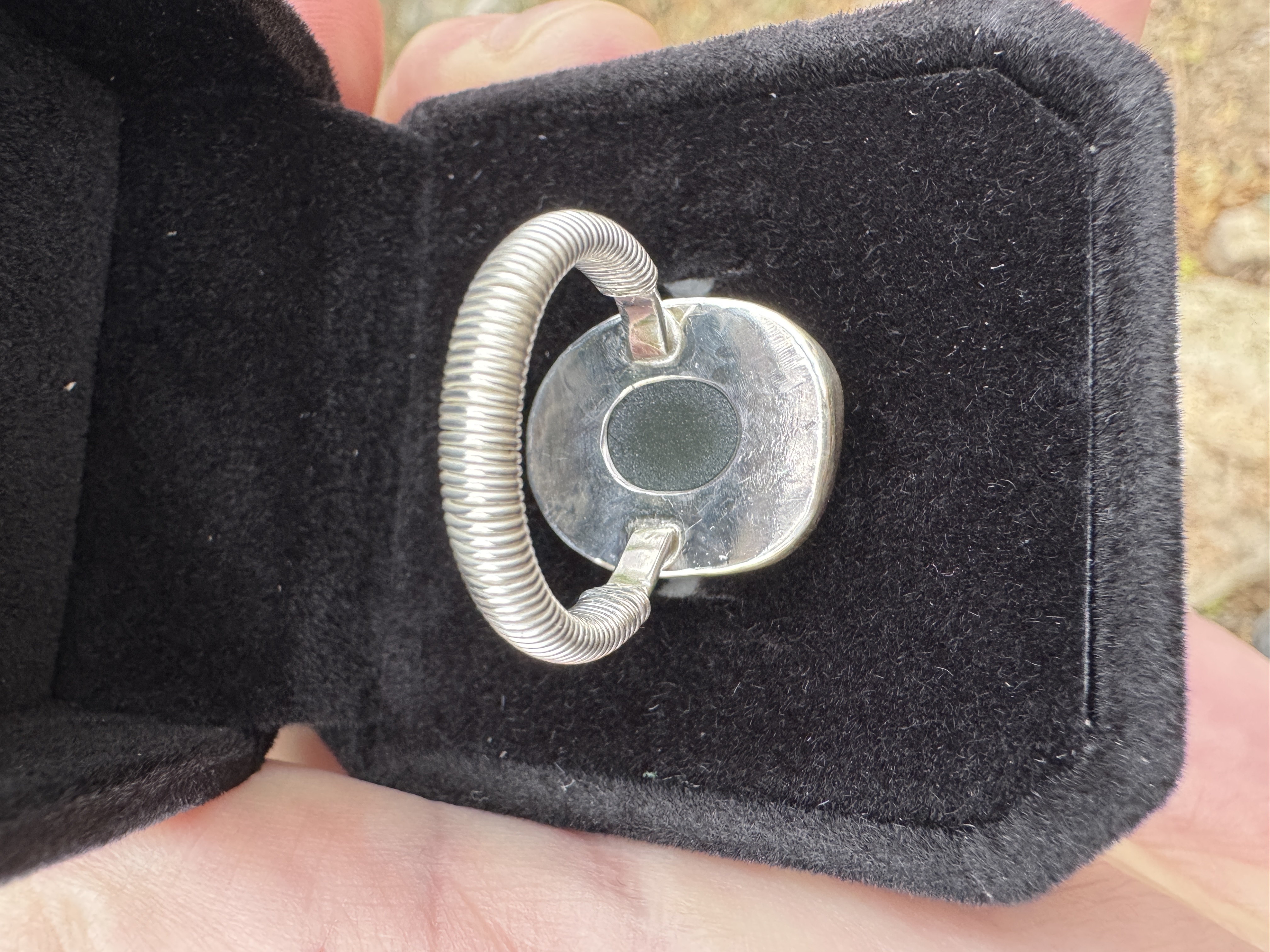 Abalone shell ring view 5