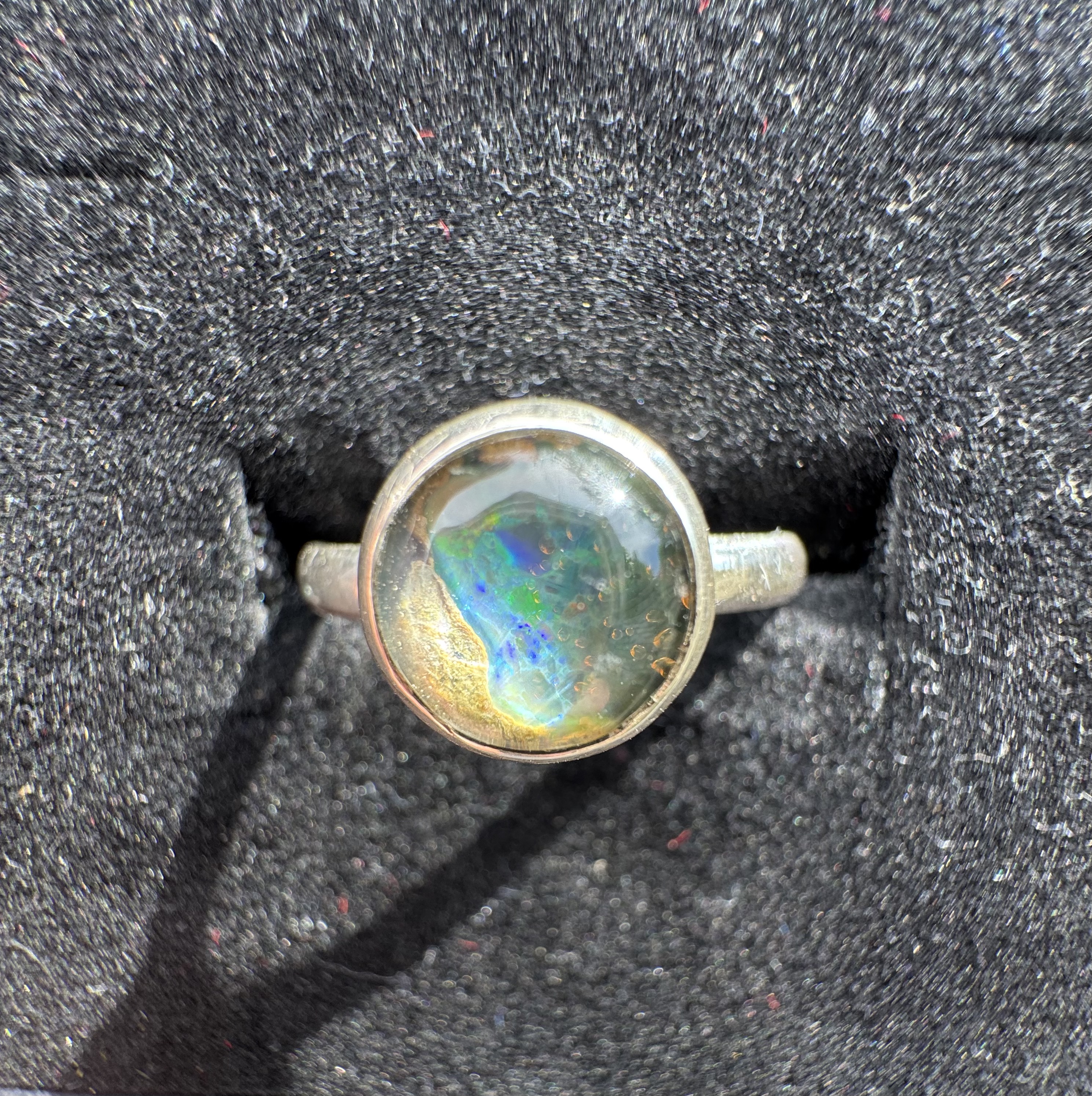 Dainty stacking opal ring view 4
