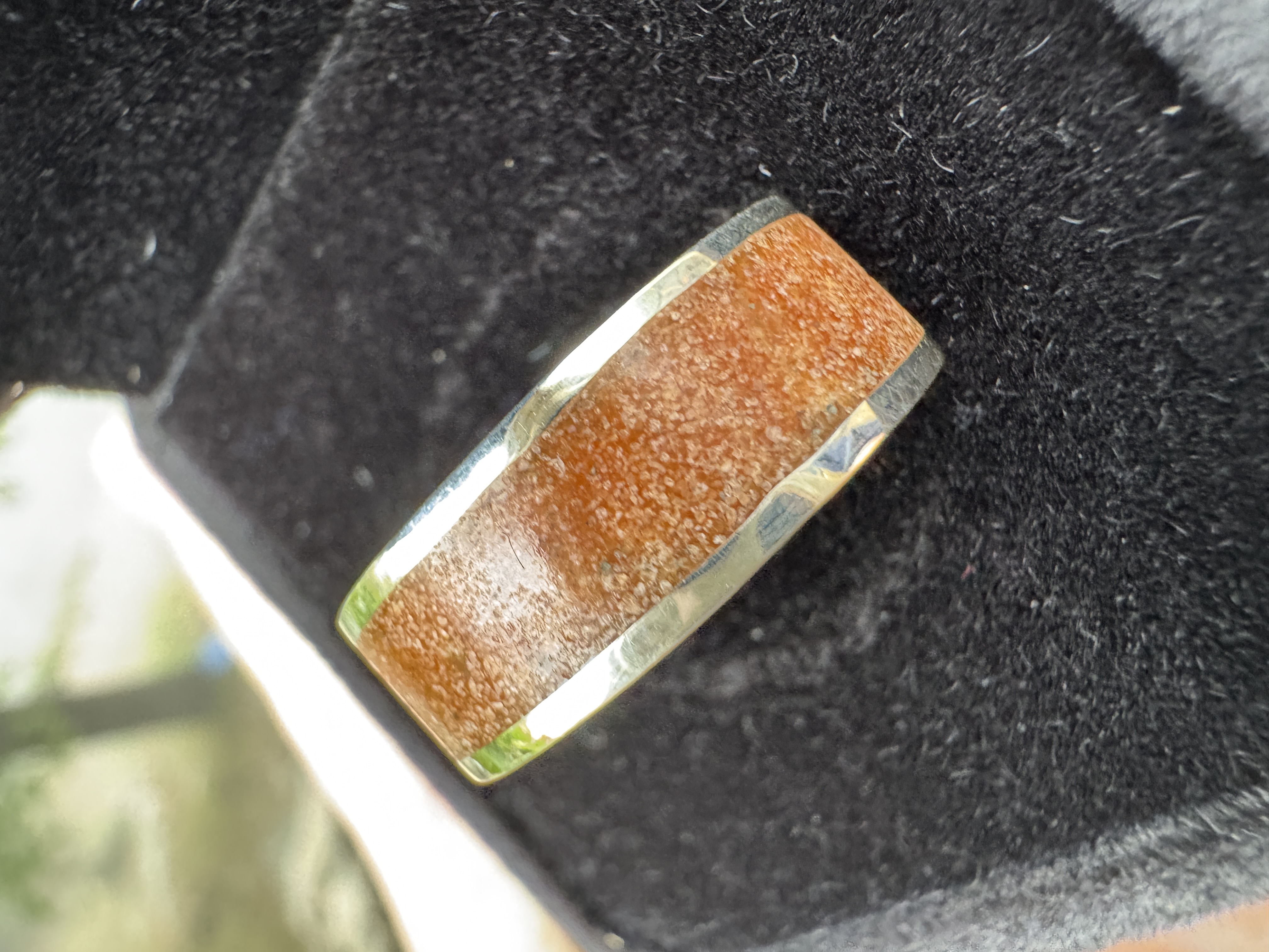 Utah Coral Pink Sand Inlay Sterling Silver Artisan Ring
